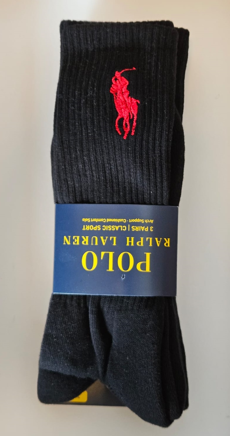 POLO Ralph Lauren 經典男裝黑長襪Set of 3