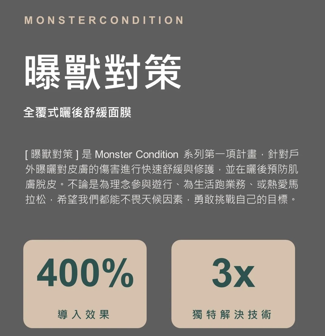 AKIMIA MONSTER 曝獸對策 全覆式曬後舒緩面膜 facial mask (3片裝) - Image 3