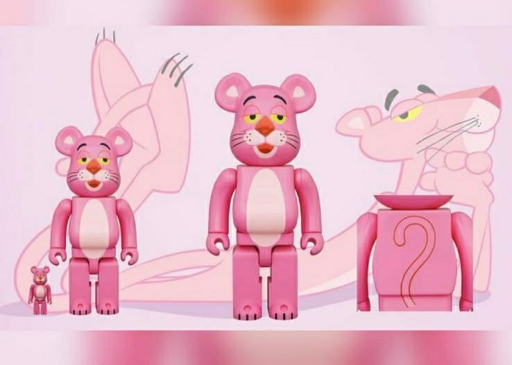 Medicom - Bearbrick x MGM - 經典粉紅傻豹 Pink Panther 1000% + 400% + 100%